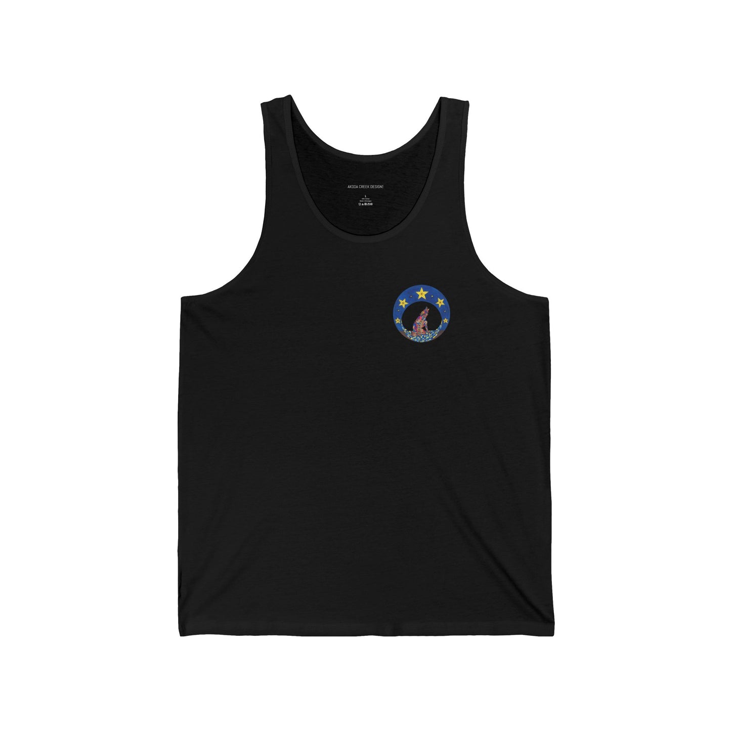 Tank Top - Colorful Wolf Howling at Starry Night