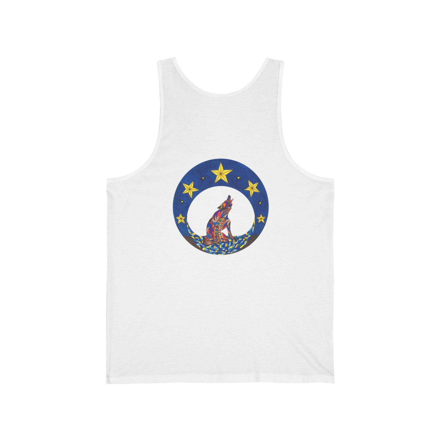 Tank Top - Colorful Wolf Howling at Starry Night