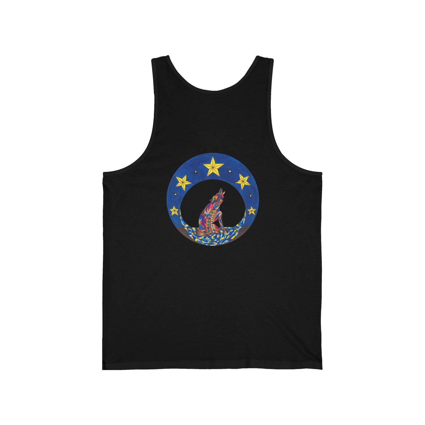 Tank Top - Colorful Wolf Howling at Starry Night