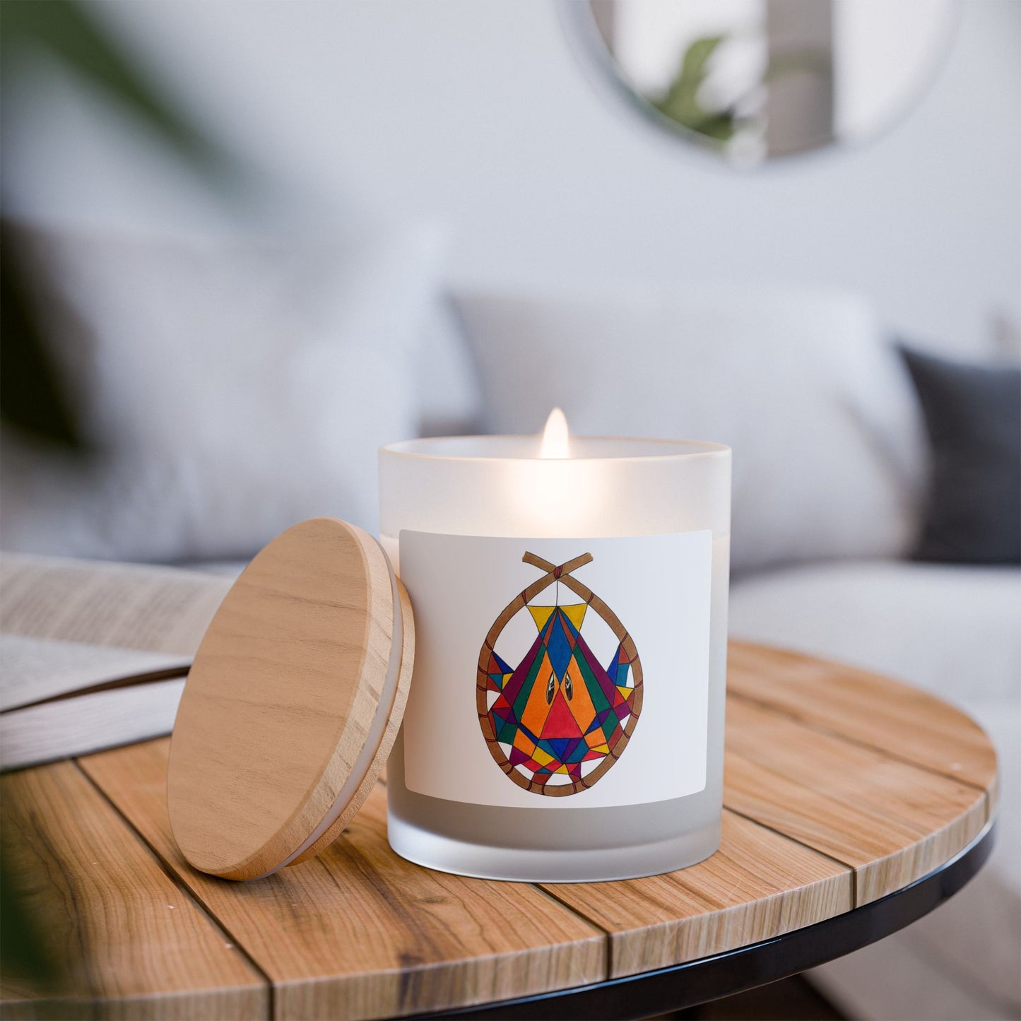 Dream Catcher Frosted Glass Candle, 11oz